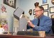 Base historian Randy Bergeron reviews history files at Hanscom Air Force Base, Mass., June 14, 2016. Bergeron recently learned that he earned a share of the Dennis F. Casey Award for Excellence in Periodic History in the Albert S. Simpson Category for co-authoring the Air Force Life Cycle Management Center’s periodic history. (U.S. Air Force photo/Mark Herlihy)