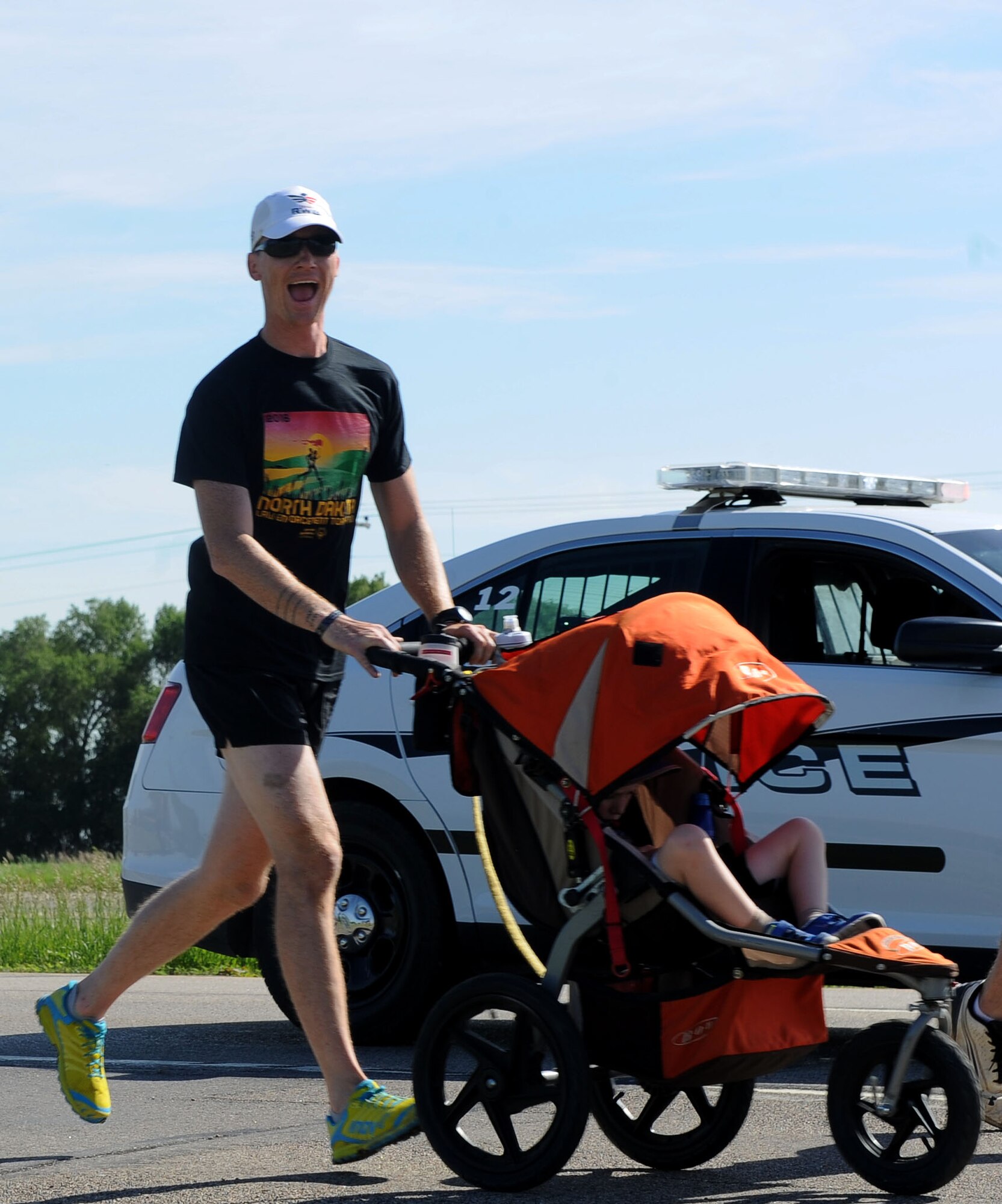 The annual North Dakota event, which began in 1985, raises awareness and funds for Special Olympics North Dakota and the State Summer Games. Over 30 Airmen from Minot Air Force Base participated in the event this year. (U.S. Air Force photos/Senior Airman Kristoffer Kaubisch)
