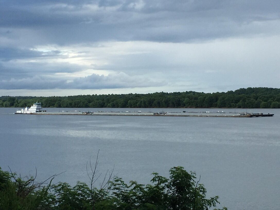 A tow on the Ohio River near Smithland Locks and Dam, Brookport, Illinois.