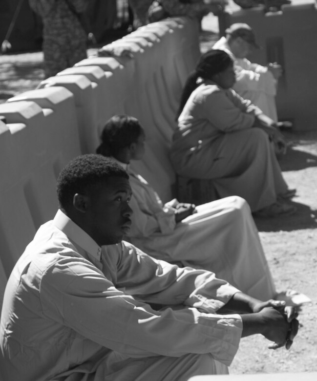 Costumed role players participate in a detainee transfer operations training scenario with U.S. Army Reserve Soldiers, 812th Military Police Company, Orangeburg, N.Y. as part of Combat Support Training Exercise 91-16-02, Fort Hunter Liggett, Calif., on June 13, 2016. As the largest U.S. Army Reserve training exercise, CSTX 91-16-02 provides Soldiers with unique opportunities to sharpen their technical and tactical skills in combat-like conditions. (U.S. Army photo by Sgt. Krista L. Rayford, 367th Mobile Public Affairs Detachment)