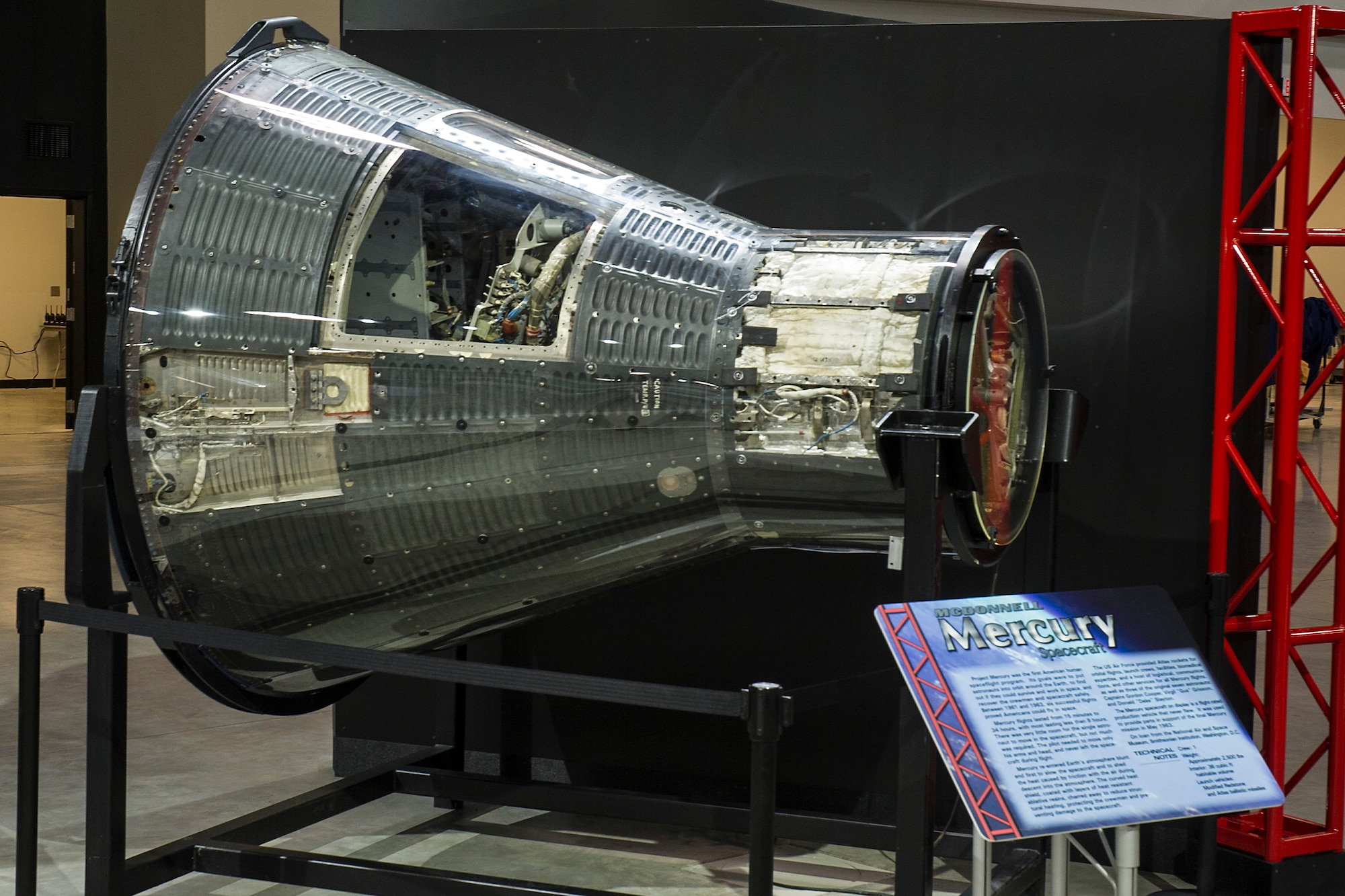 DAYTON, Ohio -- Mercury spacecraft in the Space Gallery at the National Museum of the United States Air Force. (U.S. Air Force photo)
