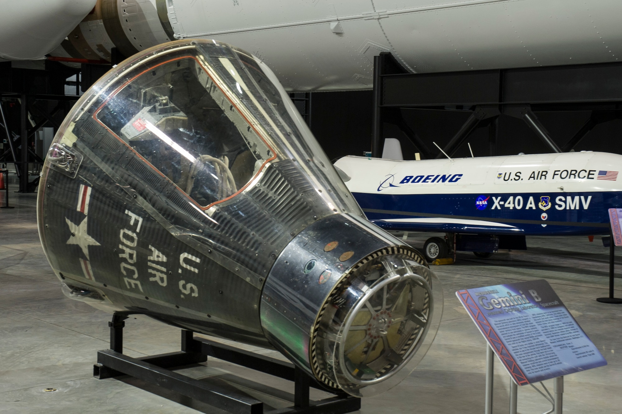 DAYTON, Ohio -- Gemini spacecraft in the Space Gallery at the National Museum of the United States Air Force. (U.S. Air Force photo)
