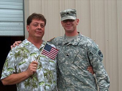 U.S. Army Sgt. Carl Rogers, S.C. Army National Guard, stands next to his father Alfred before his second deployment to Afghanistan in Columbia, S.C., in 2009.  Rogers said his father is his role model and they always spend Fathers Day together.