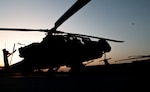 A 40th Combat Aviation Brigade Apache sits on the flightline at Forward Operating Base Fenty, Afghanistan. (Army photo by Staff Sgt.  Ian M. Kummer)