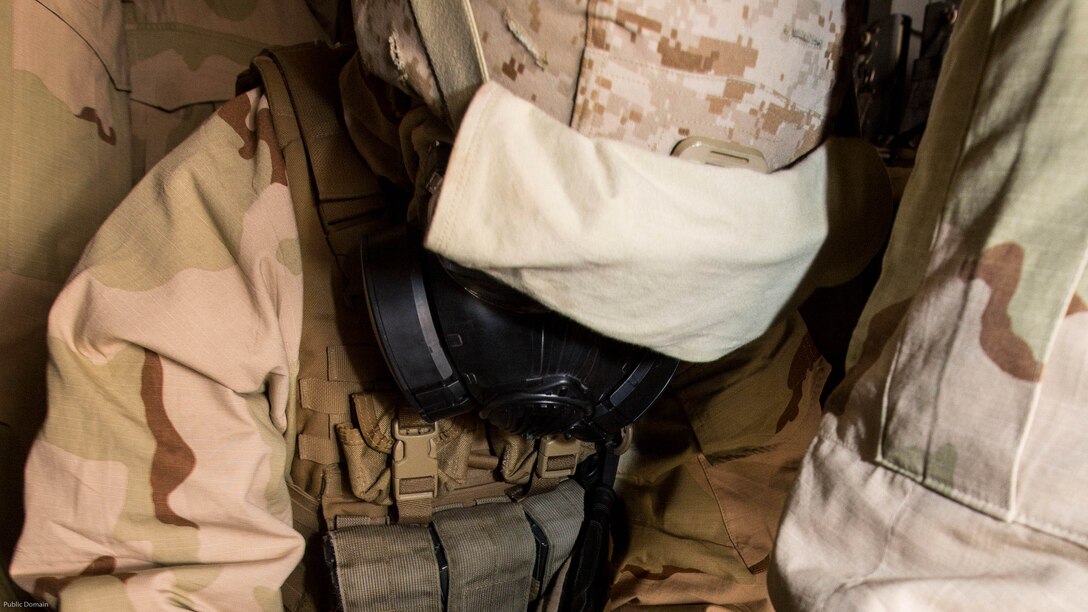 U.S. Marines with Weapons Platoon, Fox Company, 2nd Battalion, 7th Marine Regiment, Special Purpose Marine Air-Ground Task Force-Crisis Response-Central Command 16.2, conduct Chemical, Biological, Radiological and Nuclear Defense Training at an undisclosed location in Southwest Asia, May 03, 2016. SPMAGTF-CR-CC is forward deployed in several host nations, with the ability to respond to a variety of contingencies rapidly and effectively. 