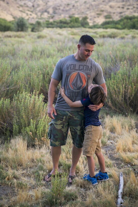 Gunnery Sgt. Ira Heide works hard to balance his duties as a Marine and his obligations as a single parent. He has served as a Marine for 16 years and as a father for seven to his son, Jessen.