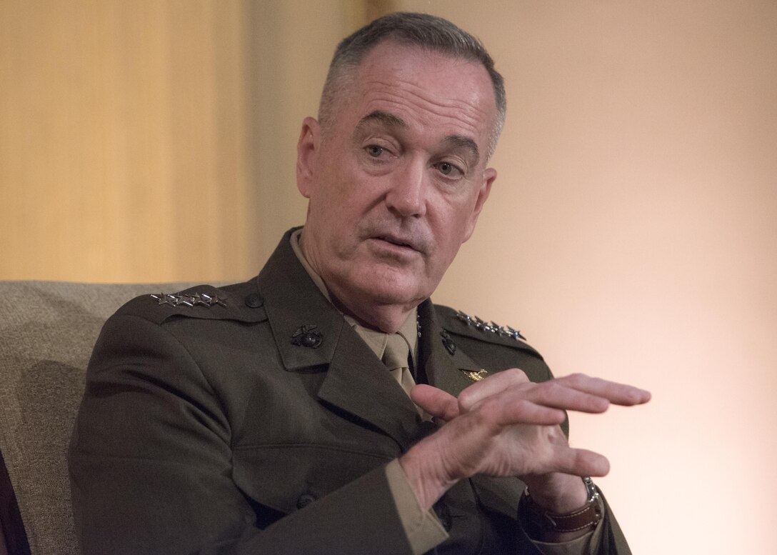 Marine Corps Gen. Joe Dunford, chairman of the Joint Chiefs of Staff, discusses defense challenges at the Council on Foreign Relations in New York City, June 17, 2016. DoD photo by Navy Petty Officer 2nd Class Dominique A. Pineiro