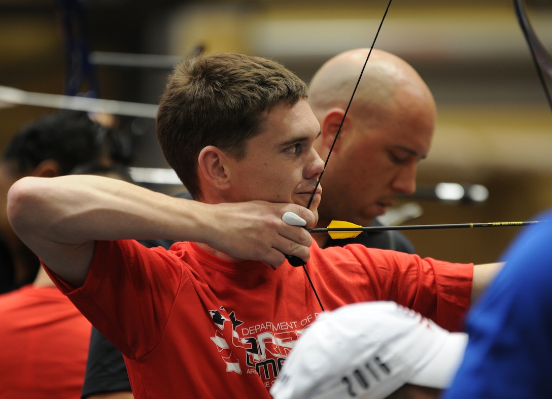 The 2016 DoD Warrior Games includes archery, both recurve bow, seen here on June 17, and compound bow. The Games, running from June 15-21,  are a Paralympic-type event for wounded, ill and injured personnel from the military representing all four U.S. Services, Special Operations Command and the United Kingdom. This year's competition is being held at the U.S. Military Academy at West Point, N.Y.