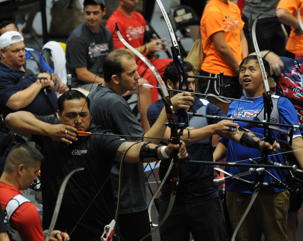 The 2016 DoD Warrior Games includes archery, both recurve bow, seen here on June 17, and compound bow. The Games, running from June 15-21,  are a Paralympic-type event for wounded, ill and injured personnel from the military representing all four U.S. Services, Special Operations Command and the United Kingdom. This year's competition is being held at the U.S. Military Academy at West Point, N.Y.