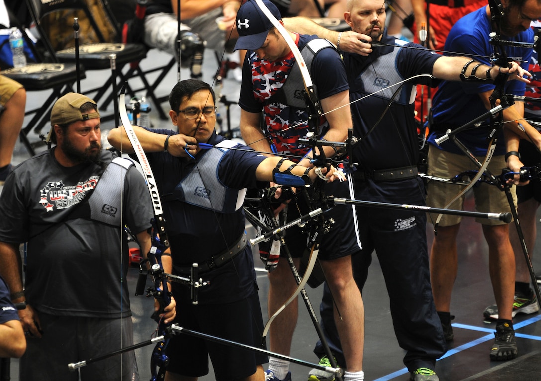 The 2016 DoD Warrior Games includes archery, both recurve bow, seen here on June 17, and compound bow. The Games, running from June 15-21,  are a Paralympic-type event for wounded, ill and injured personnel from the military representing all four U.S. Services, Special Operations Command and the United Kingdom. This year's competition is being held at the U.S. Military Academy at West Point, N.Y.