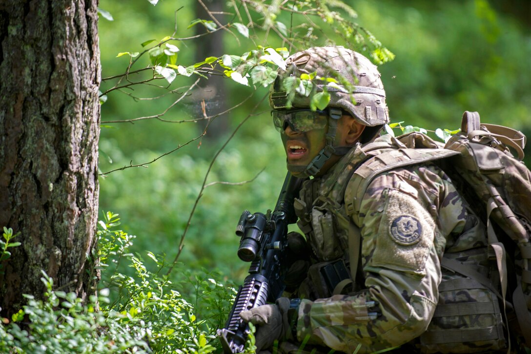 Soldiers assigned to the 2nd Cavalry Regiment's Field Artillery Squadron participate in a field training exercise with NATO Allies during Saber Strike 16 at the Estonian Defense Forces central training area near Tapa, Estonia, June 17, 2016. Minnesota National Guard photo by Tech. Sgt. Amy M. Lovgren