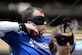 Medically retired Air Force Master Sgt. Reese Hines competes in archery for visually impaired people during the 2016 Department of Defense Warrior Games at the U.S. Military Academy in West Point, N.Y., June 17, 2016. (Defense Department photo/EJ Hersom)