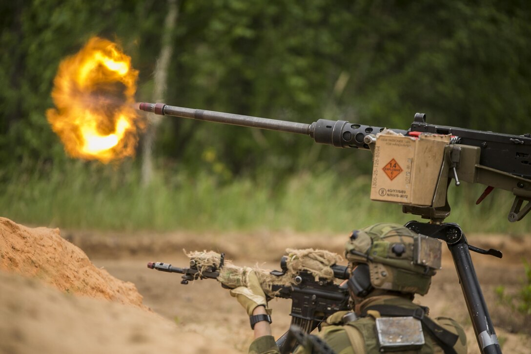 Multinational force standards allow NATO troops to apply firepower at the precise moment needed at Adazi Military Base, Latvia, June 18, 2016. Exercise Saber Strike 16 was an exercise with more than 10,000 service members from the U.S. and 12 NATO partner nations. 
