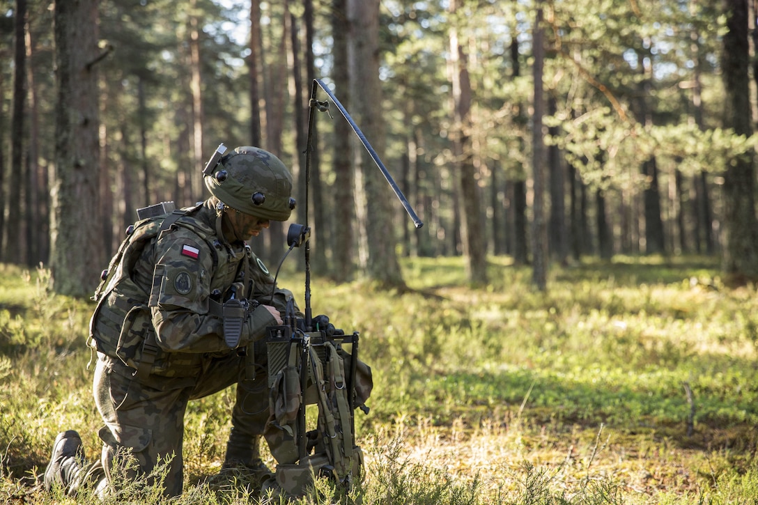 Multinational force standards allow NATO troops to apply firepower at the precise moment needed at Adazi Military Base, Latvia, June 18, 2016. Exercise Saber Strike 16 was an exercise with more than 10,000 service members from the U.S. and 12 NATO partner nations. 
