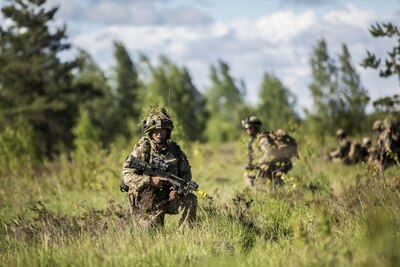 Multinational force standards allow NATO troops to apply firepower at the precise moment needed at Adazi Military Base, Latvia, June 18, 2016. Exercise Saber Strike 16  was an exercise with more than 10,000 service members from the U.S. and 12 NATO partner nations. 
