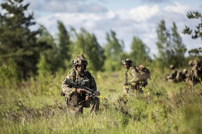 Multinational force standards allow NATO troops to apply firepower at the precise moment needed at Adazi Military Base, Latvia, June 18, 2016. Exercise Saber Strike 16  was an exercise with more than 10,000 service members from the U.S. and 12 NATO partner nations. 
