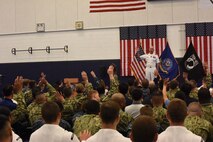 160617-N-WT427-212 JINHAE, Republic of Korea (June 17, 2016) Vice Adm. Scott H. Swift, the commander of U.S. Pacific Fleet, speaks to Sailors at an all-hands call at the U.S. Fleet Activities Chinhae base gym. Swift is in Korea to reaffirm the U.S. and ROK alliance and show his support for Sailors serving throughout the peninsula. (U.S. Navy photo by Mass Communication Specialist 3rd Class Jermaine M. Ralliford/Released)