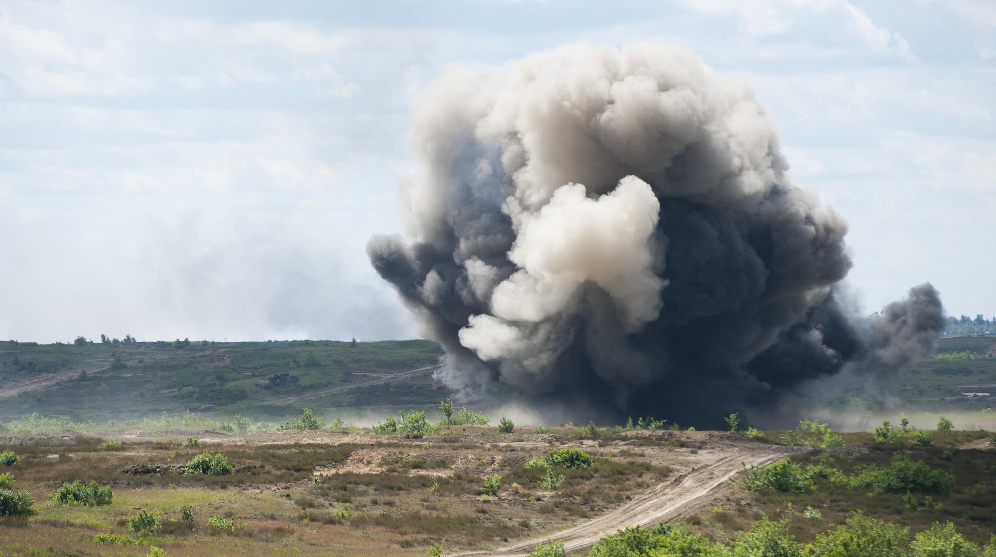 An FGM-148 Javelin missile makes impact as part of a live-fire event during exercise Anakonda 2016 June 16, 2016, in Poland. The event was an opportunity for U.S. Airmen to train alongside allies and test aircraft, vehicles and other equipment in a live-fire exercise. The event served as a wrap up for Anakonda 2016, a Polish-led international exercise that aimed to train, exercise and integrate Poland and its allied forces by demonstrating their defense capabilities to deploy in mass numbers and sustain combat power. (U.S. Air Force photo/Airman 1st Class Lane T. Plummer)