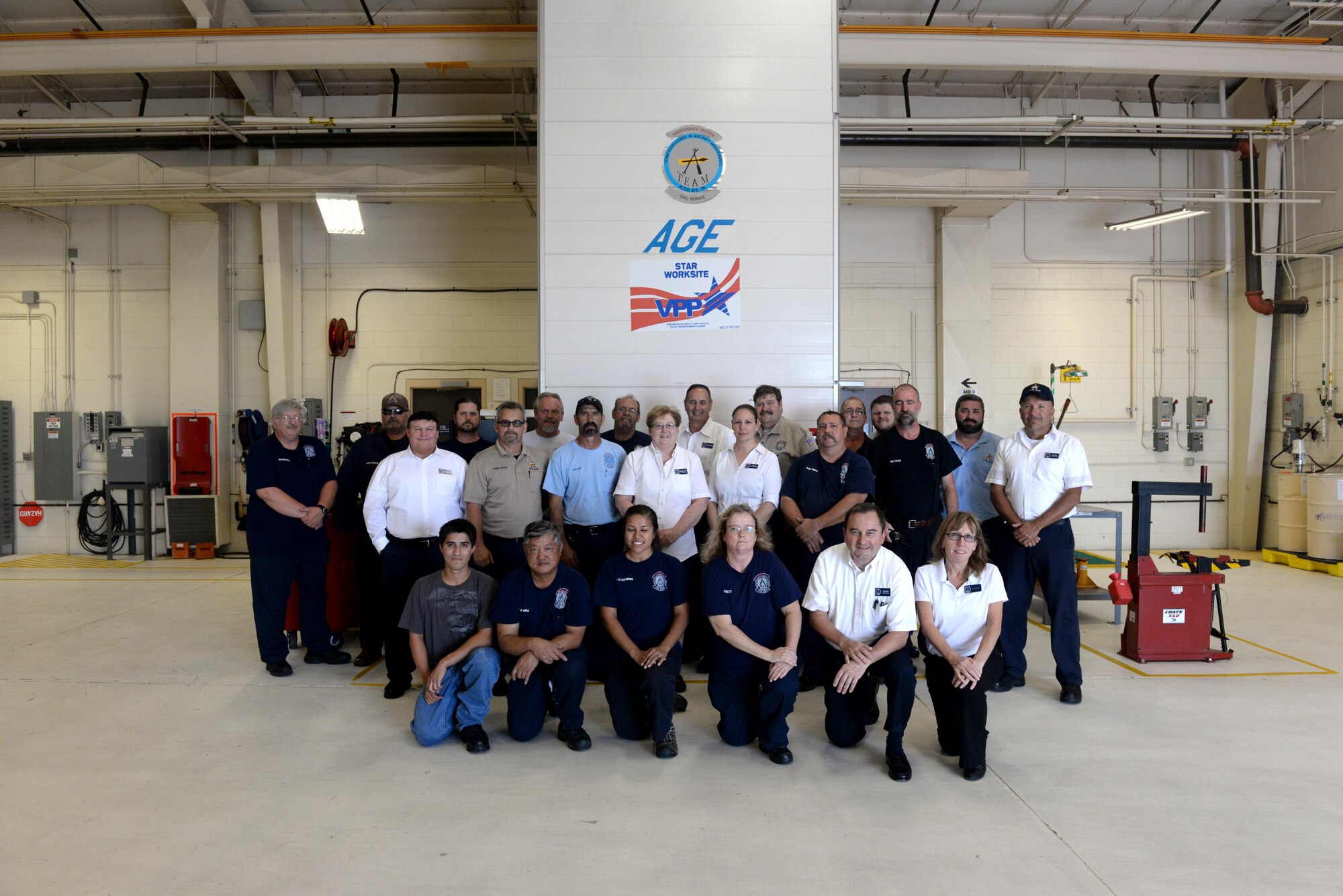 The 97th Air Mobility Wing Aerospace Ground Equipment shop exceeded a thousand days without a safety incident, June 2, 2016. AGE personnel are tasked with a wide array of duties that create the potential for many different types of injuries, however with the implementation of proper safety procedures, they have managed to keep themselves free of accidents since September 12, 2013. (U.S. Air Force Photo by Airman Jackson Haddon/Released)