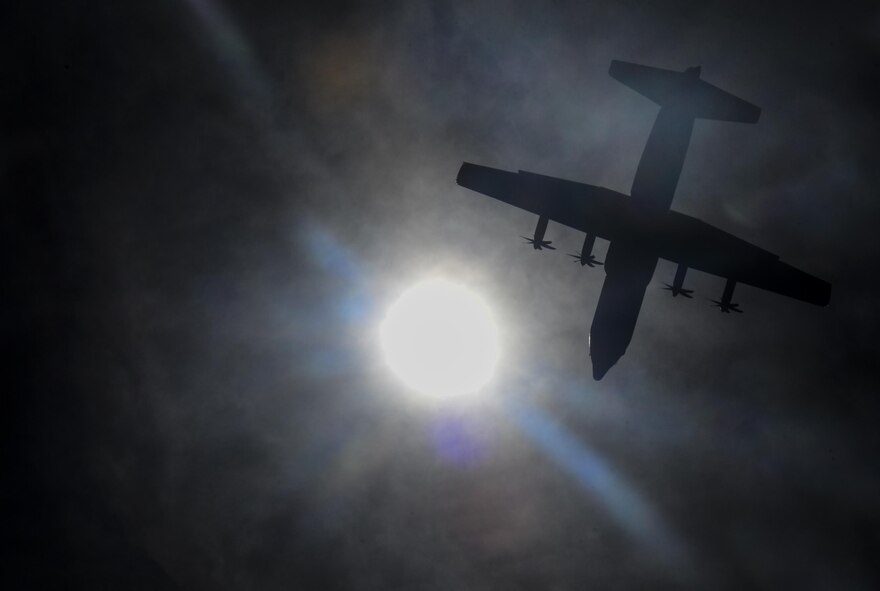 A C-130 Hercules, assigned to the 29th Weapons Squadron, Little Rock Air Force Base, Arkansas, flies over the Nevada Test and Training Range during the Joint Forcible Entry Exercise portion of the United States Air Force Weapons School Advanced Integration, June 16, 2016. Joint-service exercises like the JFEX have long been integral to maintaining cohesiveness between the Air Force and the Army in an era where a new conflict can spark at any moment around the world. (U.S. Air Force photo by Airman 1st Class Kevin Tanenbaum)