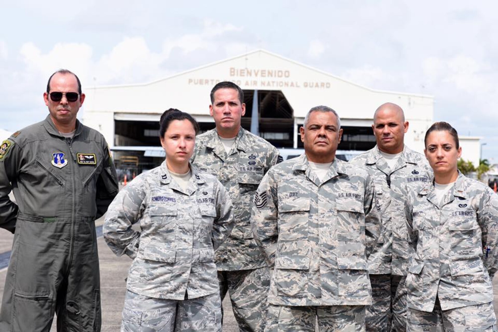 U.S. airmen of the 156th Airlift Wing picture here have been selected to form the Puerto Rico Air National Guard Airman Advocacy Team in Muñiz Air National Guard Base, Carolina, Puerto Rico, May 2016.  The ACAT was established in December 2015 to resolve pending medical, administrative and personnel issues for PRANG airmen and their families as a means to improve their military readiness and personal well-being. (U.S. Air National Guard photo by 1st. Lt. Claudia Villasenor)