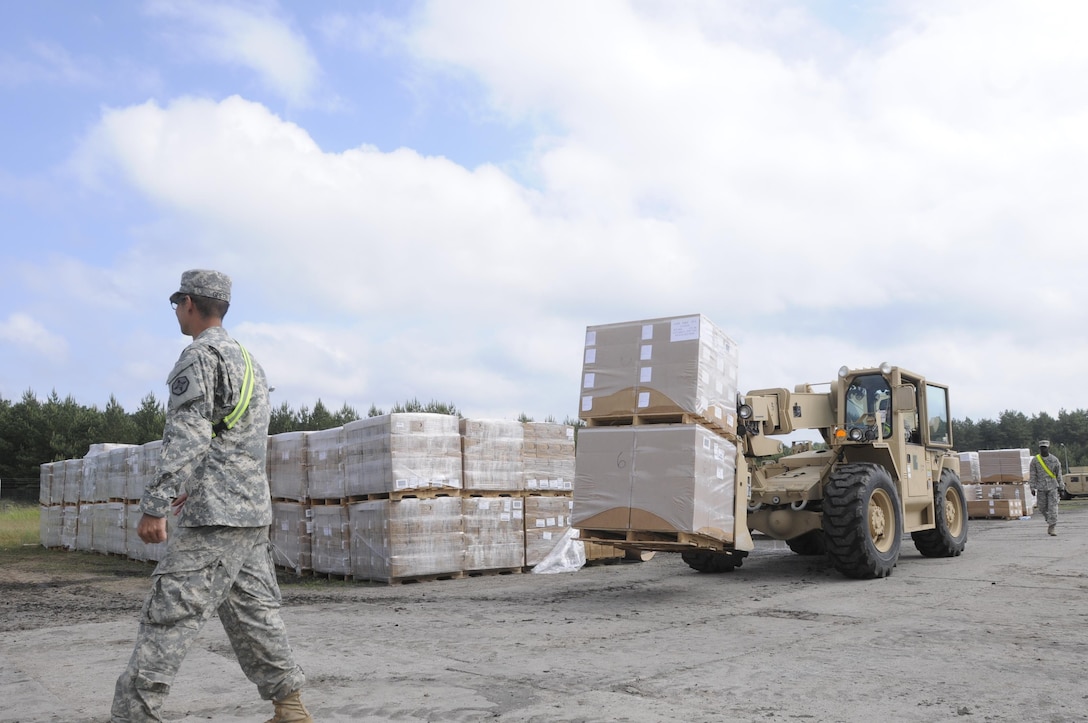 Sustainment and logistics Soldiers in the 364th ESC's 592nd Ordnance Company and the 483rd Quartermaster Company were responsible for managing supply yards and ammunition supply points for the more than 12,000 U.S. service members participating in Anakonda 16 June 7 through June 17 in Poland.