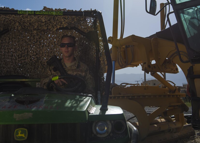 Airman 1st Class Gregory Myers, 455th Expeditionary Civil Engineer Squadron force protection escort, is Bagram's Warrior of the Week, June 22, 2016, Bagram Airfield, Afghanistan.