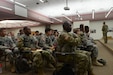 Roughly 200 U.S. Army Reserve and Canadian military police Soldiers receive an information brief on Guardian Justice before beginning training operations at Fort McCoy, Wisc., June 20, 2016. Guardian Justice is a military police exercise that focuses on detention operations and combat support. (U.S. Army photo by Spc. Adam Parent)