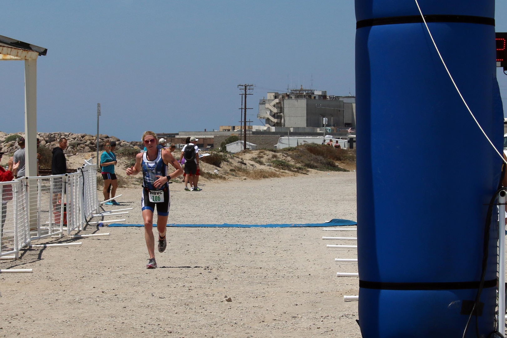 Air Force Maj Judith Coyle of Joint Base Lewis-McChord, Wash. captures the Armed Forces Women's Triathlon crown.  The 2016 Armed Forces Triathlon Championship was held at Naval Base Ventura County, Calif. on 18 June.  