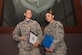 U.S. Air Force Staff Sgts. Jillian Hotham and Jaleesa Stalling, Air Combat Command Headquarters protocol non-commissioned officers, ensure senior ranking officials can focus on accomplishing their missions at Langley Air Force Base, Va., June 17, 2016. As protocol officers, Hotham and Stalling help to coordinate visits and events for distinguished guests. (U.S. Air Force photo by Airman 1st Class Kaylee Dubois)