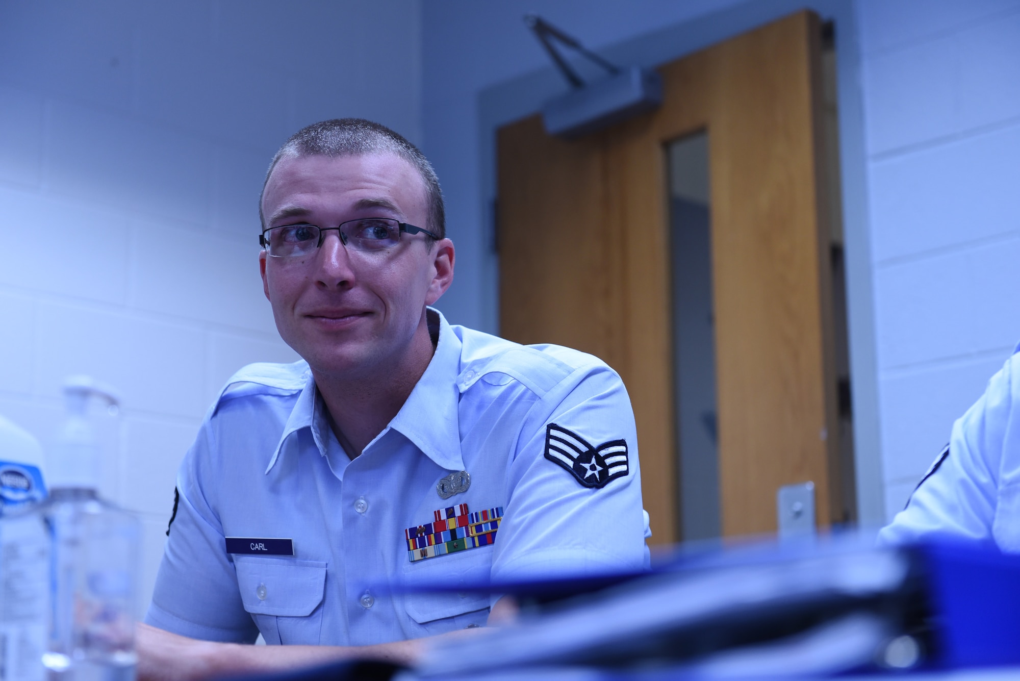 U.S. Air Force Airmen attend class during Airman leadership school June 21, 2016, at the Chief Master Sergeant Paul H. Lankford Enlisted Professional Military Education Center at McGhee Tyson Air National Guard Base in Louisville, Tenn. (U.S. Air National Guard photo by Master Sgt. Mike R. Smith/Released)