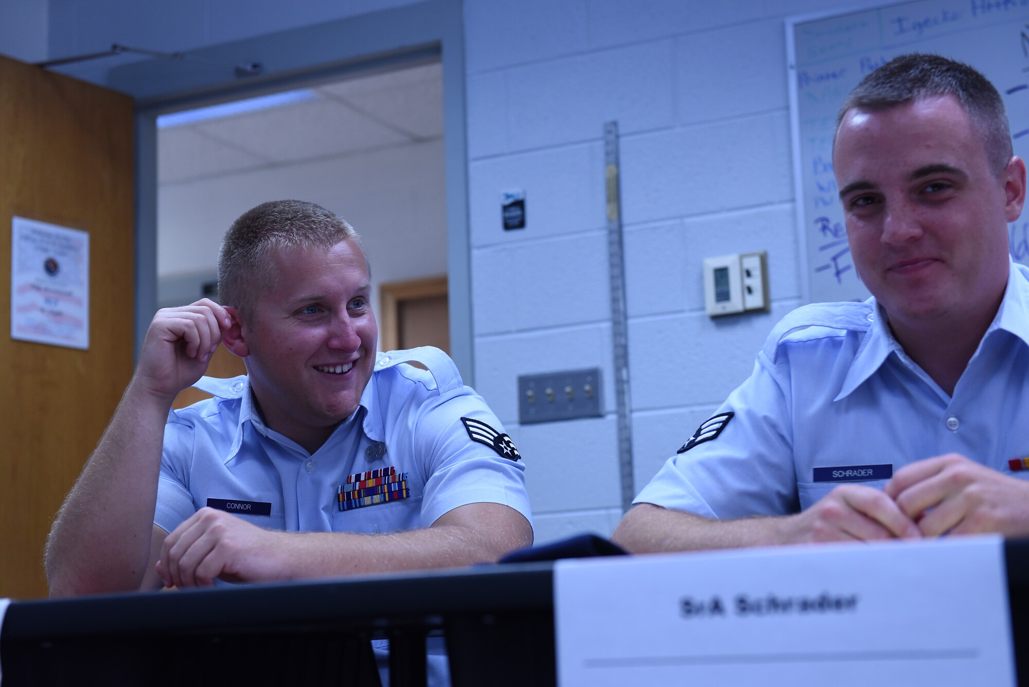 U.S. Air Force Airmen attend class during Airman leadership school June 21, 2016, at the Chief Master Sergeant Paul H. Lankford Enlisted Professional Military Education Center at McGhee Tyson Air National Guard Base in Louisville, Tenn. (U.S. Air National Guard photo by Master Sgt. Mike R. Smith/Released)