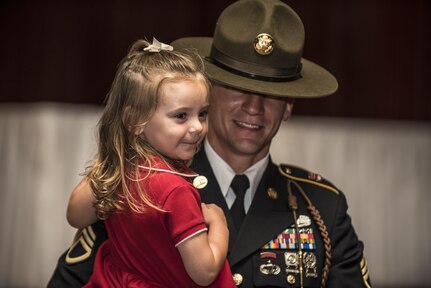 After a ceremony held at the Fort Jackson, S.C., Post Theater on June 22, graduates of the Drill Sergeant Course, class 008-16, take time to reacquaint with their friends and family members. Candidates at the U.S. Army Drill Sergeant Academy spend a total of 63 training days learning the art of inspiring, motivating, and mentoring new Soldiers in Basic Combat Training. (U.S. Army photo by Sgt. 1st Class Brian Hamilton/ released)