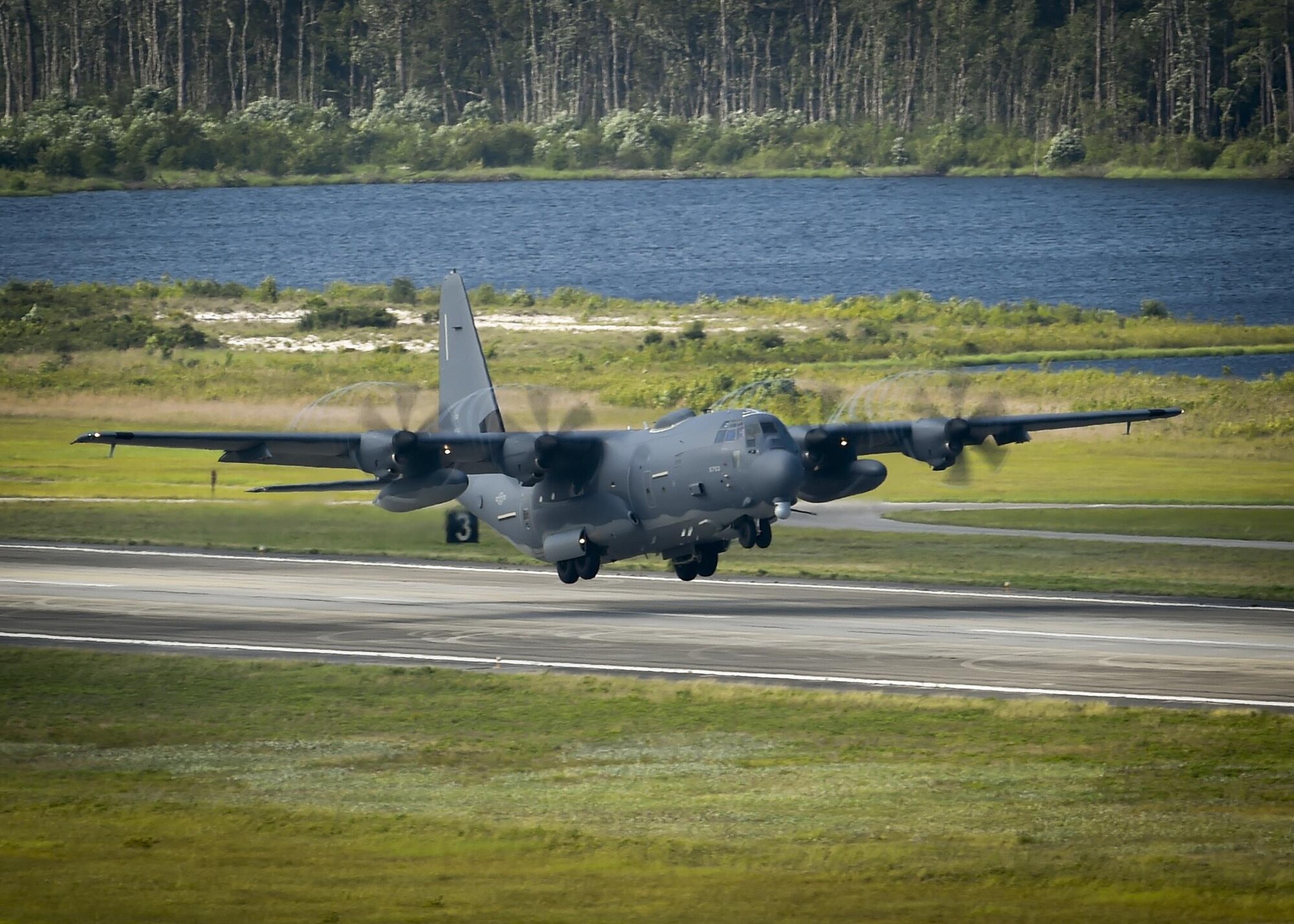 An AC-130J Ghostrider gunship performs a routine training mission at Hurlburt Field, Fla., June 17, 2016. The AC-130J will provide ground forces an expeditionary, direct-fire platform that is persistent, ideally-suited for urban operations and delivers precision, low-yield munitions against ground targets. (U.S. Air Force photo by Airman 1st Class Joseph Pick) 