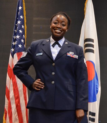 Staff Sgt. Cierra Rogers poses for a photo April 28, 2016, at Osan Air Base, South Korea. (Courtesy photo)