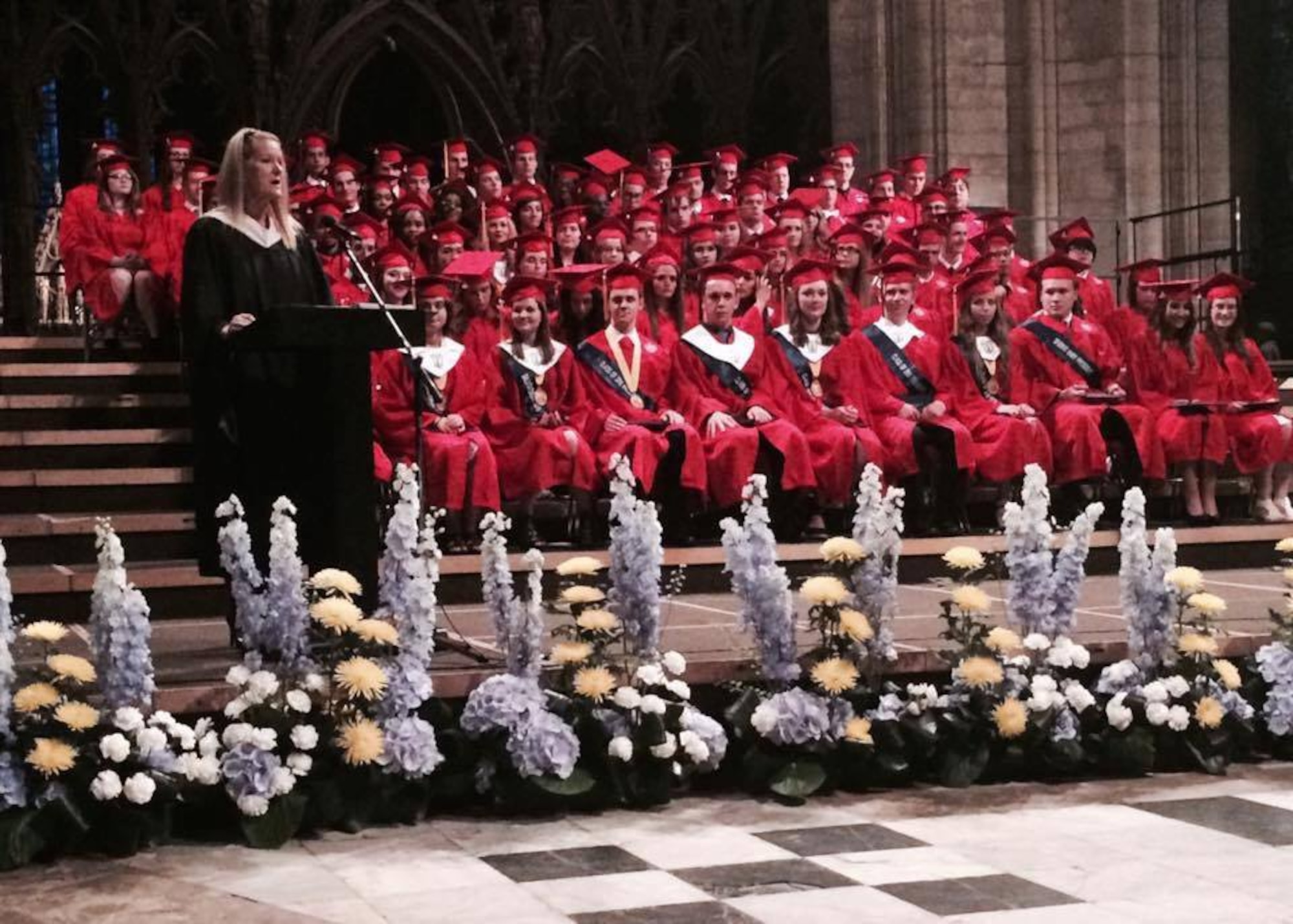 Lakenheath High School students attend their senior graduation at Ely Cathedral at Ely, England, June 10, 2016. Graduating students approached their final days at LHS with much anticipation and excitement for the future. (Courtesy photo) 