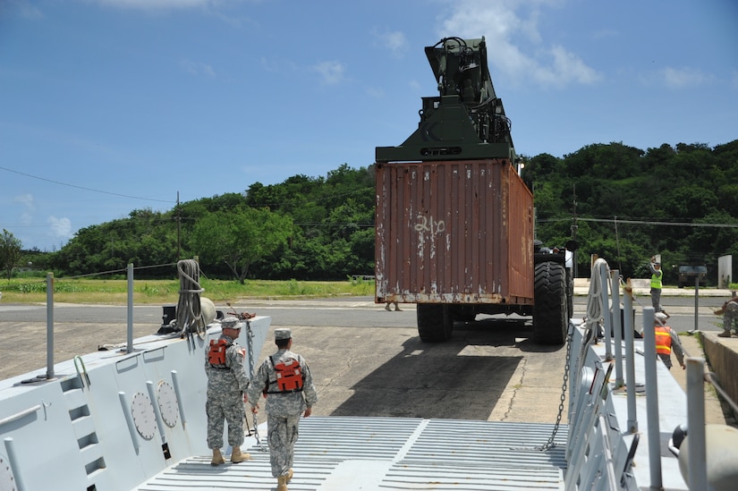 The LCM arrives at their destination and the RTCH takes away the container to complete that portion of the training.