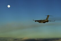 A 62nd Airlift Wing C-17 Globemaster III from Joint Base Lewis-McChord, Wash., flies over the Atlantic Ocean June 19, 2016 in route to Gabon, Africa in support of exercise Central Accord 2016. U.S. Army Africa's exercise Central Accord 2016 is an annual, combined, joint military exercise that brings together partner nations to practice and demonstrate proficiency in conducting peacekeeping operation. (U.S. Air Force photo/Tech. Sgt. Tim Chacon)