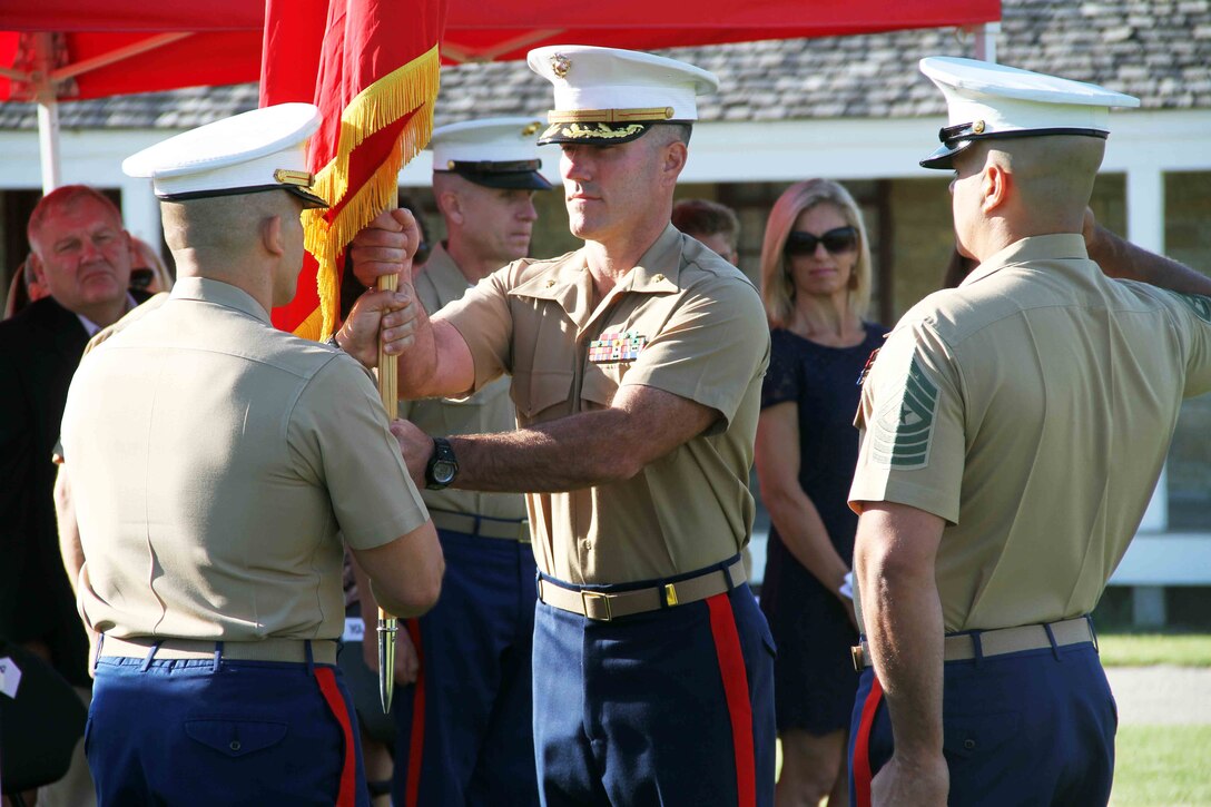 Major Andrew Nicholson took command of Marine Corps Recruiting Station Twin Cities, June 24. The change of command ceremony took place at Historic Fort Snelling, near Saint Paul, Minnesota. At the ceremony, Major Christopher Tsirlis relinquished command of the recruiting station to Nicholson. 