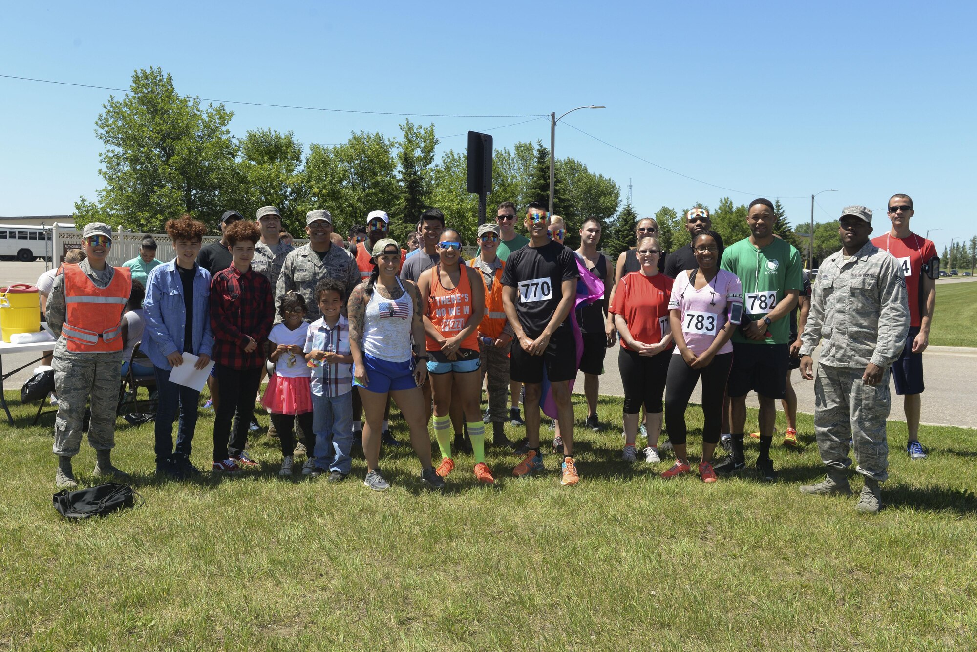 Members of Team Minot and the local community participated in the Orlando memorial 5K at Minot Air Force Base, N.D., June 17, 2016. There were 35 runners and 17 volunteers that came out to the race. (U.S. Air Force photo/Airman 1st Class Jessica Weissman)