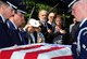 Retired Lt. Col. Richard Cole, the last surviving Doolittle Raider, center, salutes as members of the Malmstrom Air Force Base Honor Guard render military honors during a funeral service in honor of former Staff Sgt. David J. Thatcher on June 27, 2016, in Missoula, Mont. Thatcher was the second to last remaining Doolittle Raider and is a recipient of the Congressional Gold Medal and Air Force Silver Star. (U.S. Air Force photo/2nd Lt. Annabel Monroe)