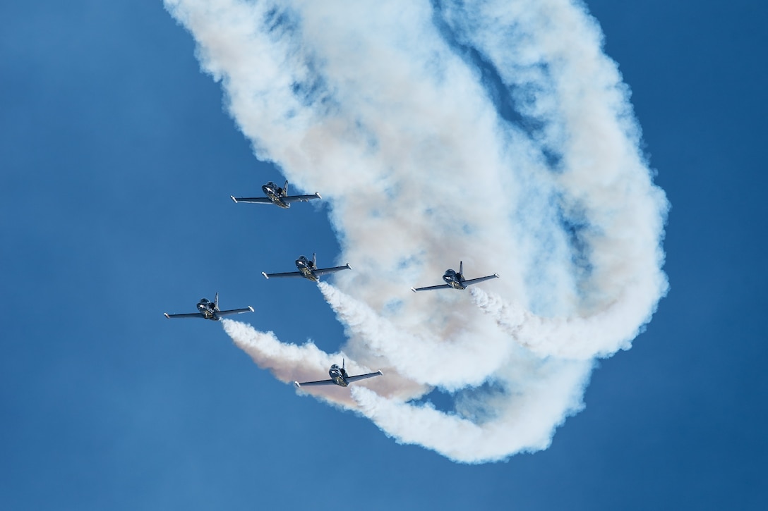 The Breitling Jet Team performs over Hill Air Force Base, Utah, June 24. (U.S. Air Force photo by R. Nial Bradshaw)