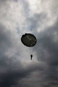 U.S. Army Reserve Paratroopers participate in an airborne operation hosted by the U.S. Army Civil Affairs & Psychological Operations Command (Airborne) at St. Mere Elise Drop Zone near Fort Bragg, N.C. on June 25, 2016.  USACAPOC (A), an Army Reserve unit, conducts airborne operations in order to maintain currency and proficiency. USACAPOC(A) supports the Army and Joint Force with strategic, operational, and tactical civil affairs, military information support, and information operations capabilities across the range of military operations. (U.S. Army photo by Staff Sgt. Felix R. Fimbres)