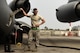 Senior Airman Chris Goins, 62nd Aircraft Maintenance Squadron crew chief, fuels a C-17 Globemaster III prior to takeoff June 24, 2016, at Libreville, Gabon Africa. Goins is a flying crew chief that holds all the necessary qualifications to perform FCC duties in austere locations like Libreville. (U.S. Air Force photo/Tech. Sgt. Tim Chacon)