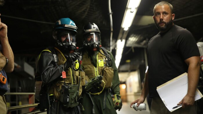 Marines and sailors with Chemical Biological Incident Response Force train alongside the Fire Department of New York for a field training exercise at the F.D.N.Y. training academy in Randall’s Island, N.Y. June 20, 2016. CBIRF is an active duty Marine Corps unit that, when directed, forward-deploys and/or responds with minimal warning to a chemical, biological, radiological, nuclear or high-yield explosive threat or event in order to assist local, state, or federal agencies and the geographic combatant commanders in the conduct of CBRNE response or consequence management operations, providing capabilities for command and control; agent detection and identification; search, rescue, and decontamination; and emergency medical care for contaminated personnel. 