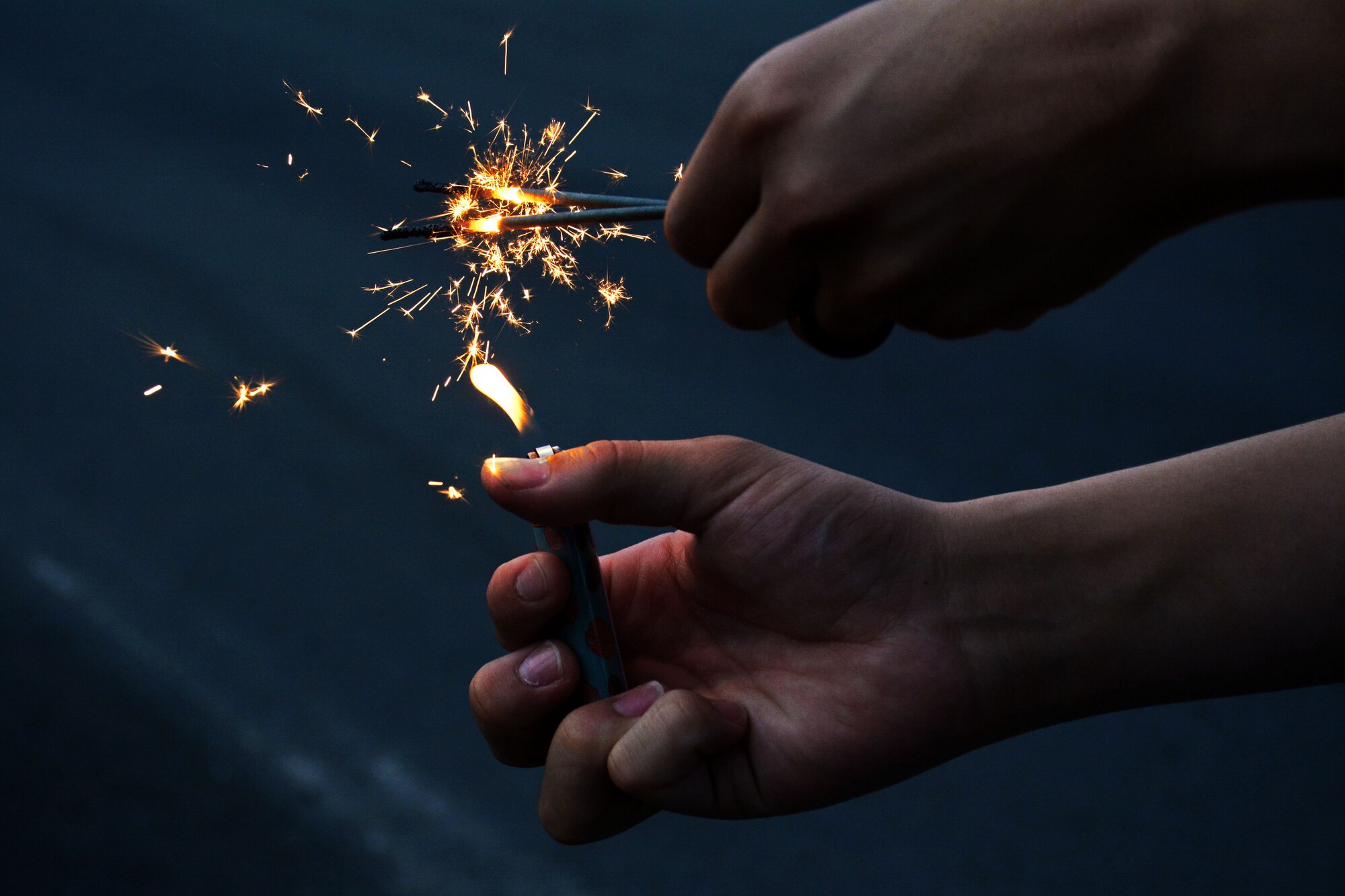 Firework displays, one of Independence Day’s most treasured events, can be hazardous. Even sparklers, which are commonly given to children, burn at high temperatures and can cause injuries. (U.S. Air Force photo illustration by Airman 1st Class Destinee Dougherty)