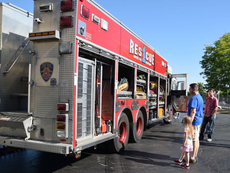 Buffalo Fire Department Rescue 1 truck on display for the Safety Day events, June 24, 2016.