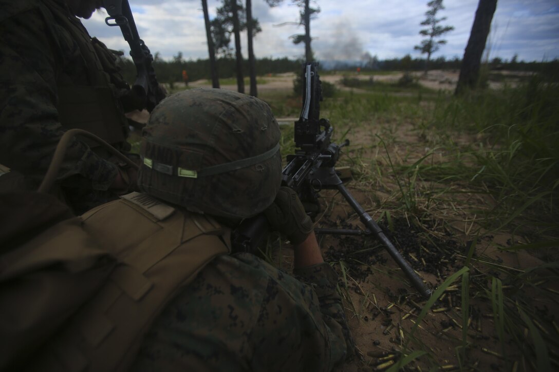 U.S. Marines came together to join a multinational force during BALTOPS 16, reassuring NATO allies and partner nations the U.S.’s commitment to security and stability in the Baltic Sea.( U.S. Marine Corps photo by Cpl. Lucas Hopkins/Released)
