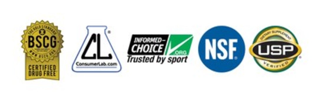 Unlike prescription medications, supplements such as protein powder and fat burners are not regulated by the Food and Drug Administration. When choosing supplements, personnel at the Shaw Health Promotions office recommend looking for logos such as these that indicate the product has been tested by a third party and has been found to have no adverse reactions. (Graphic courtesy of the Human Performance Resource Center)