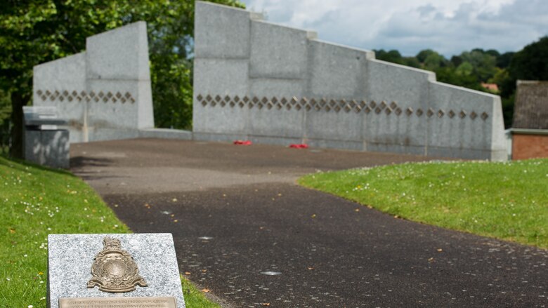 The All-Marine running team visited the Melennial Wall at Commando Training Centre Lympstone Devon, England, June 24, 2016. The wall is adorned with the names of all Royal Marine Commandos lost in operations since January 1, 2000. One of the columns is left vacant to signify the Royal Marines who did not return home. 